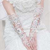 2 pcs Lace Bridal Bracelets Wedding Hand Accessories Bridesmaid Long Bracelets