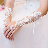 2 pcs Lace Bridal Bracelets Wedding Hand Accessories Bridesmaid Long Bracelets