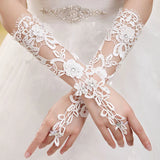 2 pcs Lace Bridal Bracelets Wedding Hand Accessories Bridesmaid Long Bracelets