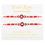 2 pcs/Set Evil Eye Bracelets Red Braided Protection Amulet Gift For Women Men