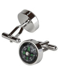 Stainless Steel Men's Cufflinks with Compass Design