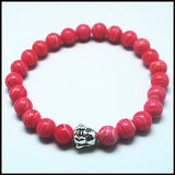 2 pcs Red Rhodonite Stone Bracelet Men's Charms 8mm