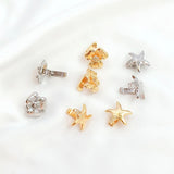 Copper clad 14K Zircon Orchid starfish buckle DIY necklace clip pendant