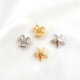 Copper clad 14K Zircon Orchid starfish buckle DIY necklace clip pendant