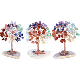 7 Chakra Reiki Healing Tree on Agate Slice Base + Crystal Car Hanging Ornament