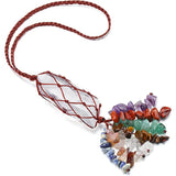 7 Chakra Reiki Healing Tree on Agate Slice Base + Crystal Car Hanging Ornament