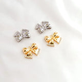 Copper-Wrapped 14K Set Zircon Bow Pendant DIY Necklace Earrings Material