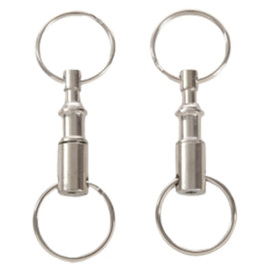 2 pcs Removable Double Keychains Iron Nickel Double Detachable Keychain