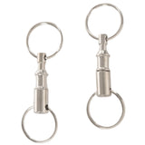 2 pcs Removable Double Keychains Iron Nickel Double Detachable Keychain