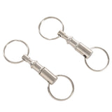 2 pcs Removable Double Keychains Iron Nickel Double Detachable Keychain