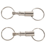 2 pcs Removable Double Keychains Iron Nickel Double Detachable Keychain