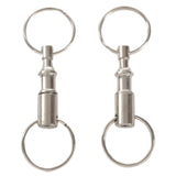 2 pcs Removable Double Keychains Iron Nickel Double Detachable Keychain