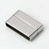 2 Pcs Stainless Steel Magnetic Buckle for Leather Bracelet DIY Jewelry Making