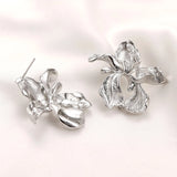 2Pcs Copper-Clad Silver Needle Earrings DIY Accessories