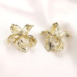 2Pcs Copper-Clad Silver Needle Earrings DIY Accessories