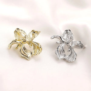 2Pcs Copper-Clad Silver Needle Earrings DIY Accessories