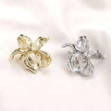 2Pcs Copper-Clad Silver Needle Earrings DIY Accessories