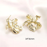 2Pcs Copper-Clad Silver Needle Earrings DIY Accessories