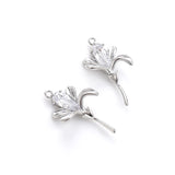 2pcs 14K Copper Plated Zircon Lily Pendant DIY Jewelry