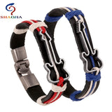 Summer Lover Charm Bracelet Metal Dolphin Cow Leather Cuff Wristband