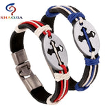 Summer Lover Charm Bracelet Metal Dolphin Cow Leather Cuff Wristband