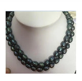 Tahitian Peacock Green Pearl Necklace 18" 19"