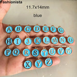 Alphabet Charms, Double Sided Oil Filled English Letter Charms, 52 pcs, 5 Colors