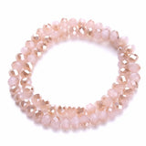 Pink Glass Beads Bicone Faceted Crystal Beads Loose Spacer Beads