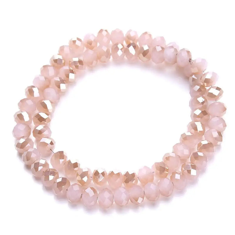 Pink Glass Beads Bicone Faceted Crystal Beads Loose Spacer Beads