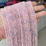 2 strands Morganite Faceted Round Beads 2-4mm