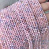 2 strands Morganite Faceted Round Beads 2-4mm