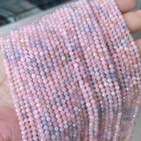 2 strands Morganite Faceted Round Beads 2-4mm