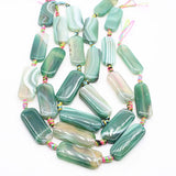 2 strands 37mm Green Agates Stone Beads DIY Jewelry Making