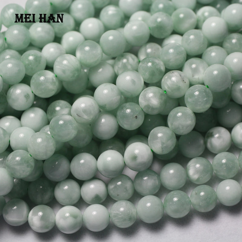 Set of 6mm Green Angelite Round Beads for Jewelry Making