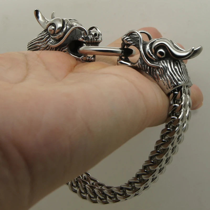 Dragon Stainless Steel Bracelet Circle Boy Men