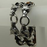 Wolf Leather Steel Bracelet