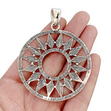 Boho Large Flower Circle Charm Pendant for Necklace Making 59x59mm