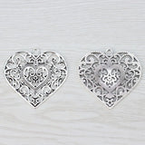 Boho Filigree Love Heart Charms Pendants for DIY Necklace