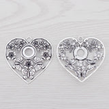 Boho Filigree Love Heart Charms Pendants for DIY Necklace