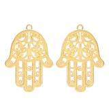 2 Large Hamsa Hand Charms Pendants for Jewelry Making 71x50mm