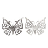 2 Tibetan Silver Filigree Butterfly Charms for Necklace Making