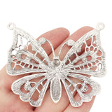 2 Tibetan Silver Filigree Butterfly Charms for Necklace Making