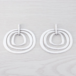 2 x Tibetan Silver Large Round 3 Circle Charms Pendants 60x55mm