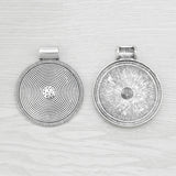 2 x Tibetan Silver Large Spiral Style Round Pendants 82x68mm