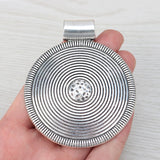 2 x Tibetan Silver Large Spiral Style Round Pendants 82x68mm