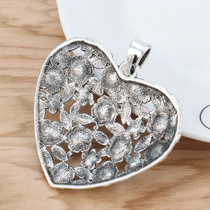 2 Tibetan Silver Hollow Flower Leaf Charms Pendants 67x60mm