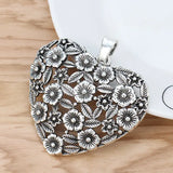 2 Tibetan Silver Hollow Flower Leaf Charms Pendants 67x60mm