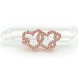 Micro Pave Clear CZ Double Hearts Beads Of Infinity Symbol