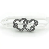 Micro Pave Clear CZ Double Hearts Beads Of Infinity Symbol