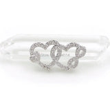 Micro Pave Clear CZ Double Hearts Beads Of Infinity Symbol